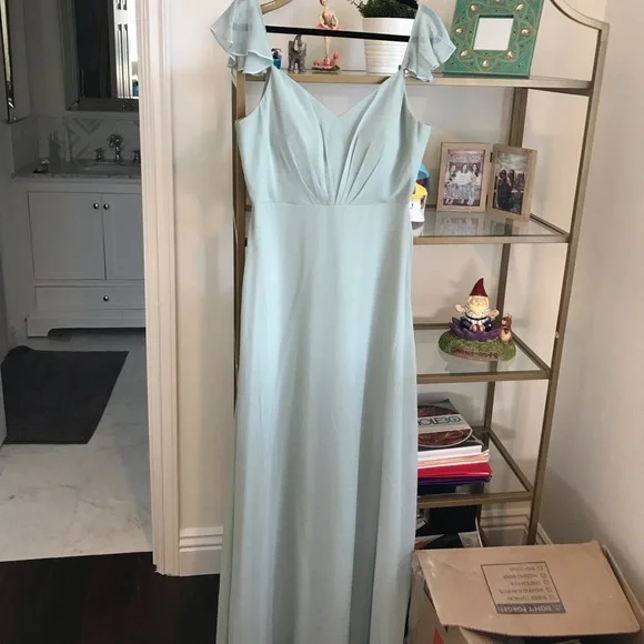 sage grey bridesmaid dresses Azazie Stefania